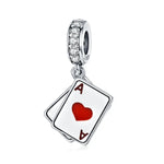 Pendentif Cœur Rouge A en Argent Sterling S925 Accessoires DIY pour Bracelet Collier
