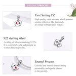 Pendentif Cœur Rouge A en Argent Sterling S925 Accessoires DIY pour Bracelet Collier