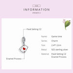 Pendentif Cœur Rouge A en Argent Sterling S925 Accessoires DIY pour Bracelet Collier