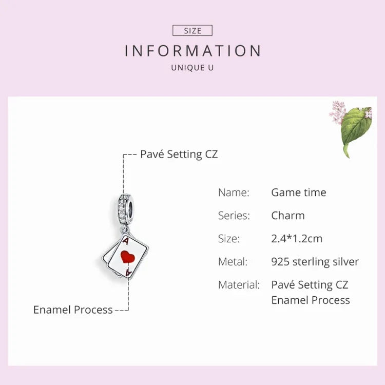 Pendentif Cœur Rouge A en Argent Sterling S925 Accessoires DIY pour Bracelet Collier