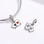 Pendentif Cœur Rouge A en Argent Sterling S925 Accessoires DIY pour Bracelet Collier