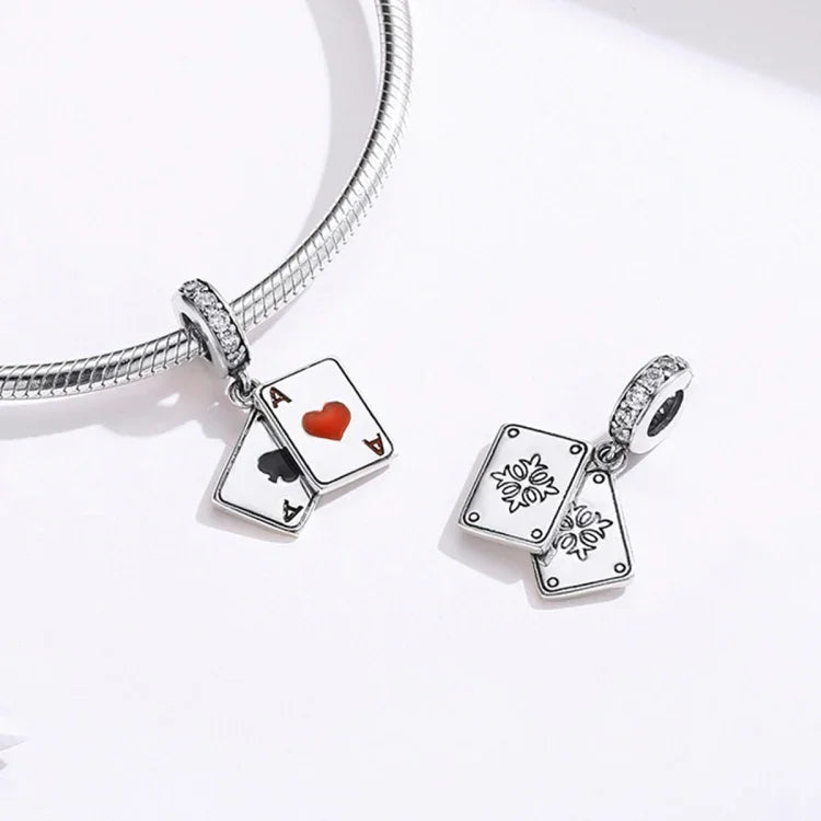 Pendentif Cœur Rouge A en Argent Sterling S925 Accessoires DIY pour Bracelet Collier