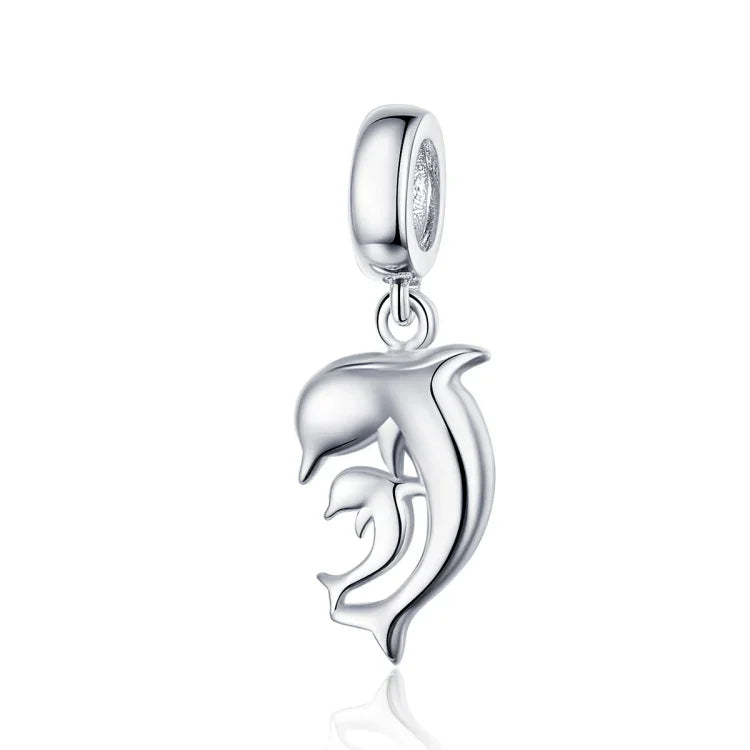 Pendentif Dauphin en Argent Sterling S925 Accessoires DIY pour Bracelet Collier