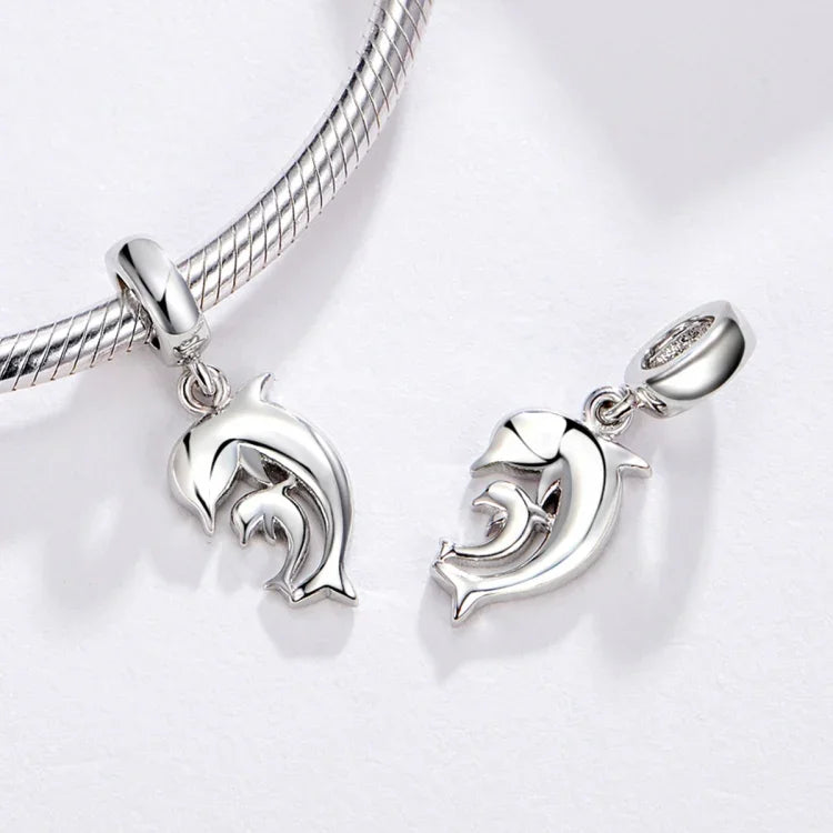 Pendentif Dauphin en Argent Sterling S925 Accessoires DIY pour Bracelet Collier