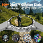 GTS4/LT09 Montre connectée de fitness et bien-être de 1,5 pouce IP67 avec prise en charge des appels Bluetooth / du suivi du sommeil / de l'oxygène sanguin / du moniteur de fréquence cardiaque, bracelet en silicone, bracelet en acier