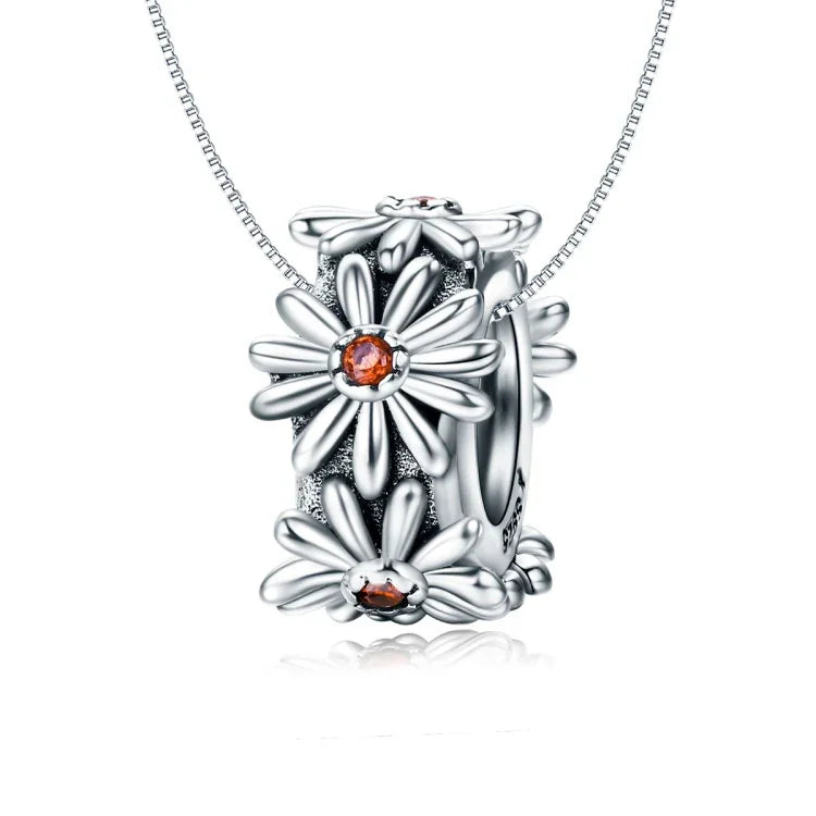 Perles Couronne de Marguerite en Argent Sterling S925 Accessoires DIY pour Bracelet Collier