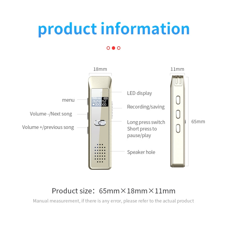 Enregistreur vocal portable mini JNN Q7 avec écran OLED, 4 Go, 8 Go, 16 Go, 32 Go