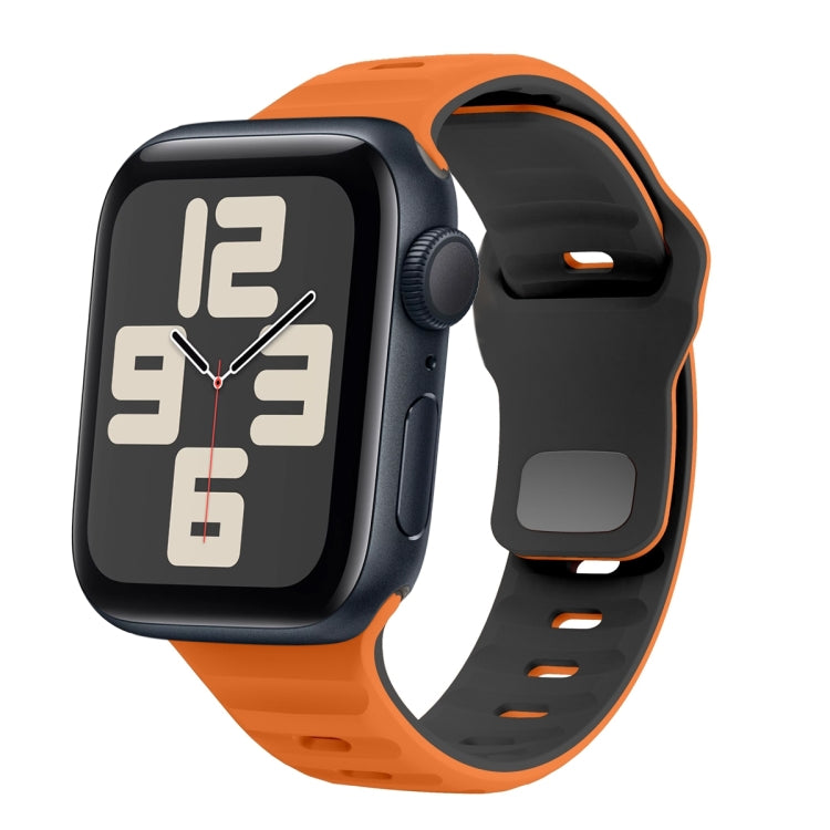 Bracelet de montre en silicone à boucle inversée texture vague, pour Apple Watch Series 10 46mm, pour Apple Watch Series 10 42mm, pour Apple Watch SE 2023 44mm, pour Apple Watch SE 2023 40mm