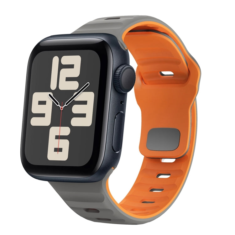 Bracelet de montre en silicone à boucle inversée texture vague, pour Apple Watch Series 10 46mm, pour Apple Watch Series 10 42mm, pour Apple Watch SE 2023 44mm, pour Apple Watch SE 2023 40mm