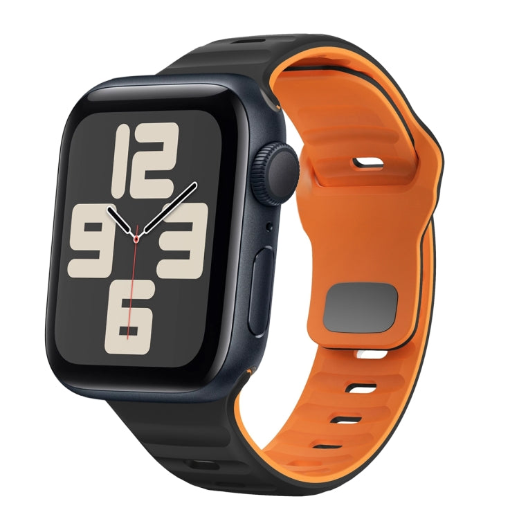 Bracelet de montre en silicone à boucle inversée texture vague, pour Apple Watch Series 10 46mm, pour Apple Watch Series 10 42mm, pour Apple Watch SE 2023 44mm, pour Apple Watch SE 2023 40mm