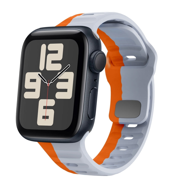 Bracelet de montre en silicone à boucle inversée texture vague, pour Apple Watch Series 10 46mm, pour Apple Watch Series 10 42mm, pour Apple Watch SE 2023 44mm, pour Apple Watch SE 2023 40mm