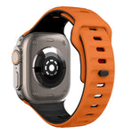Bracelet de montre en silicone à boucle inversée texture vague, pour Apple Watch Ultra 2 49mm, pour Apple Watch Series 9 45mm, pour Apple Watch Series 9 41mm, pour Apple Watch Ultra 49mm