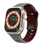 Bracelet de montre en silicone à boucle inversée texture vague, pour Apple Watch Ultra 2 49mm, pour Apple Watch Series 9 45mm, pour Apple Watch Series 9 41mm, pour Apple Watch Ultra 49mm