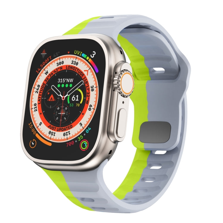 Bracelet de montre en silicone à boucle inversée texture vague, pour Apple Watch Ultra 2 49mm, pour Apple Watch Series 9 45mm, pour Apple Watch Series 9 41mm, pour Apple Watch Ultra 49mm