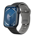 Bracelet de montre en silicone à boucle inversée texture vague, pour Apple Watch Ultra 2 49mm, pour Apple Watch Series 9 45mm, pour Apple Watch Series 9 41mm, pour Apple Watch Ultra 49mm