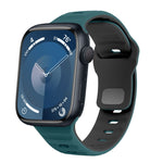 Bracelet de montre en silicone à boucle inversée texture vague, pour Apple Watch Ultra 2 49mm, pour Apple Watch Series 9 45mm, pour Apple Watch Series 9 41mm, pour Apple Watch Ultra 49mm