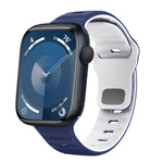 Bracelet de montre en silicone à boucle inversée texture vague, pour Apple Watch Ultra 2 49mm, pour Apple Watch Series 9 45mm, pour Apple Watch Series 9 41mm, pour Apple Watch Ultra 49mm