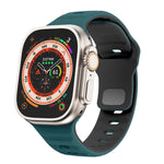 Bracelet de montre en silicone à boucle inversée texture vague, pour Apple Watch Ultra 2 49mm, pour Apple Watch Series 9 45mm, pour Apple Watch Series 9 41mm, pour Apple Watch Ultra 49mm