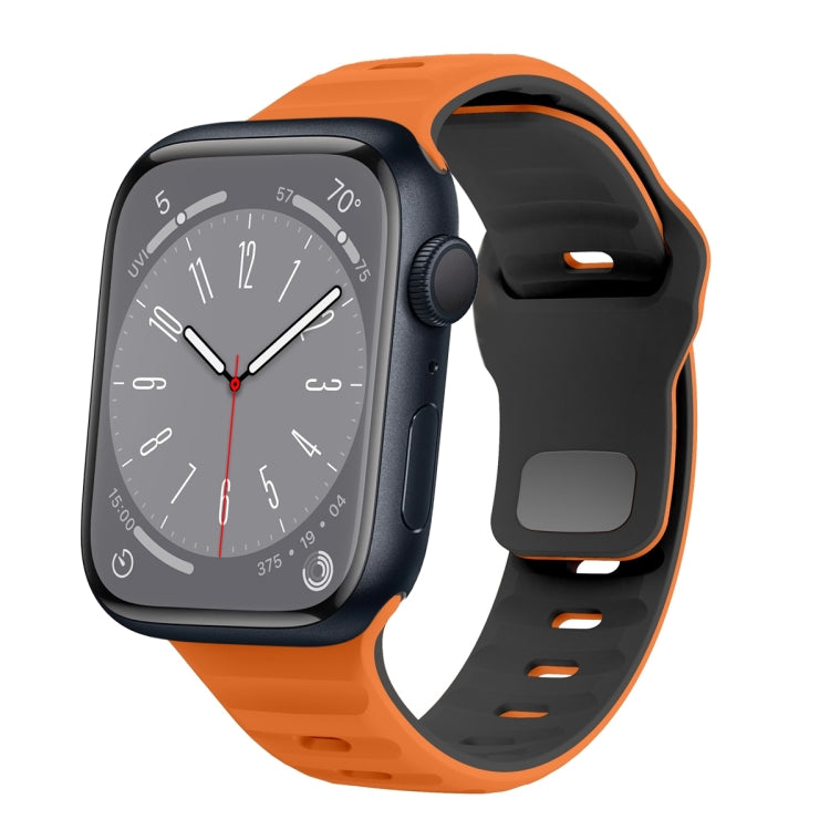 Bracelet de montre en silicone à boucle inversée texture vague, pour Apple Watch Series 8 41mm, pour Apple Watch Series 8 45mm, pour Apple Watch SE 2022 40mm, pour Apple Watch SE 2022 44mm