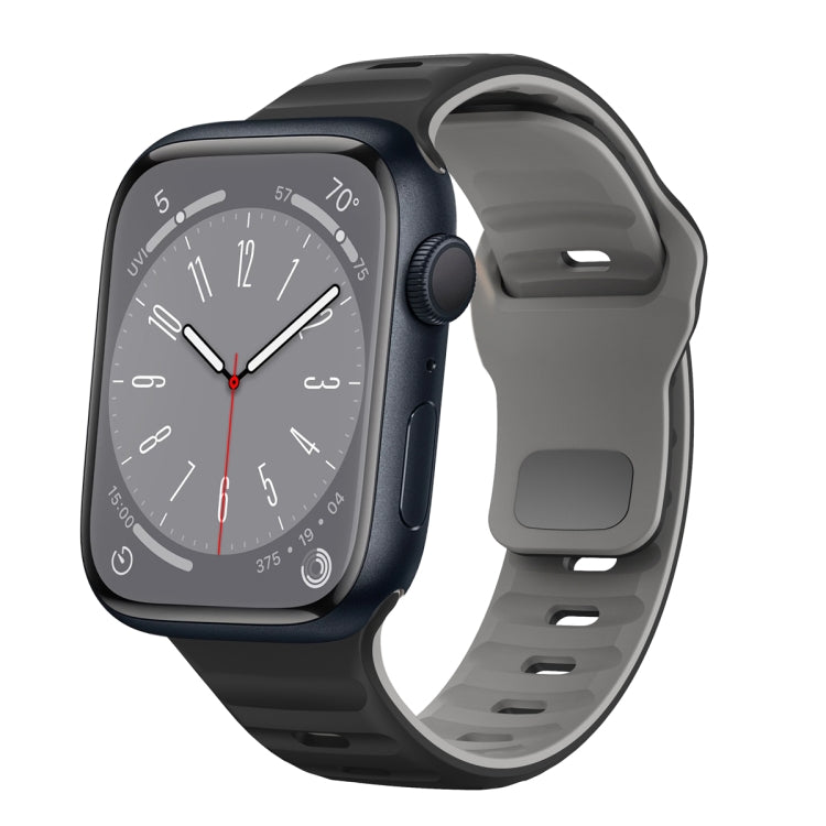 Bracelet de montre en silicone à boucle inversée texture vague, pour Apple Watch Series 8 41mm, pour Apple Watch Series 8 45mm, pour Apple Watch SE 2022 40mm, pour Apple Watch SE 2022 44mm