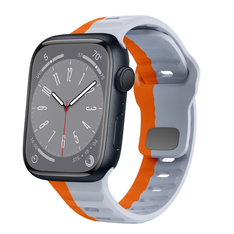 Bracelet de montre en silicone à boucle inversée texture vague, pour Apple Watch Series 8 41mm, pour Apple Watch Series 8 45mm, pour Apple Watch SE 2022 40mm, pour Apple Watch SE 2022 44mm