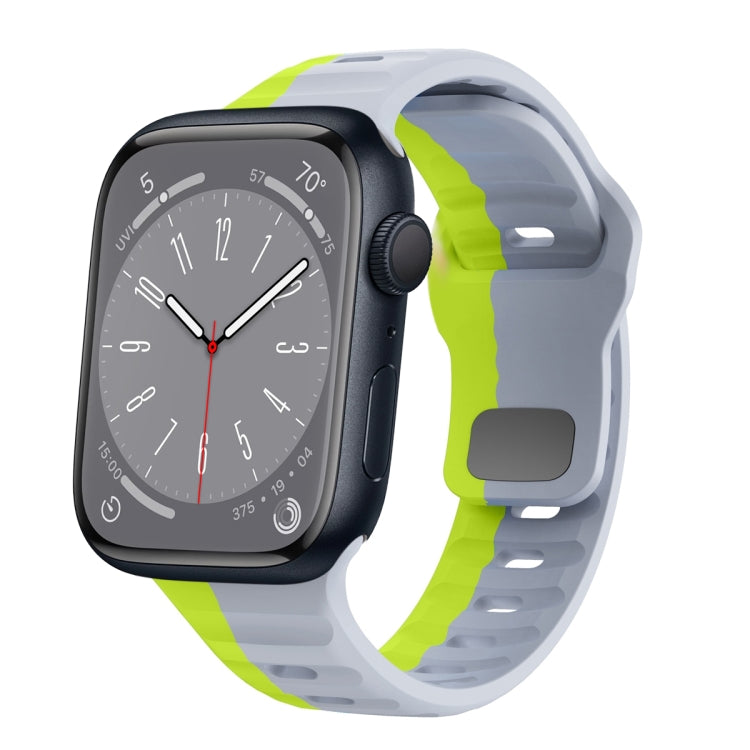 Bracelet de montre en silicone à boucle inversée texture vague, pour Apple Watch Series 8 41mm, pour Apple Watch Series 8 45mm, pour Apple Watch SE 2022 40mm, pour Apple Watch SE 2022 44mm
