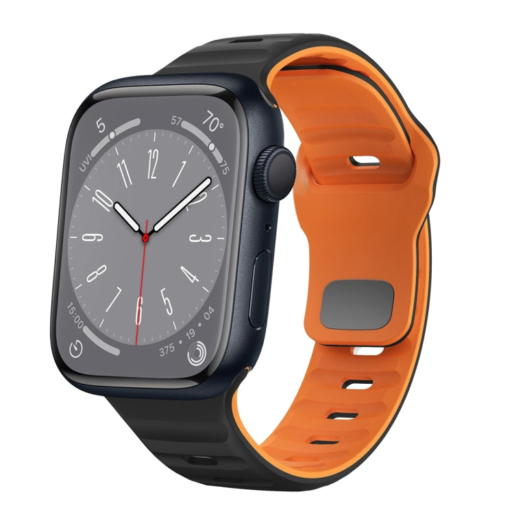 Bracelet de montre en silicone à boucle inversée texture vague, pour Apple Watch Series 8 41mm, pour Apple Watch Series 8 45mm, pour Apple Watch SE 2022 40mm, pour Apple Watch SE 2022 44mm