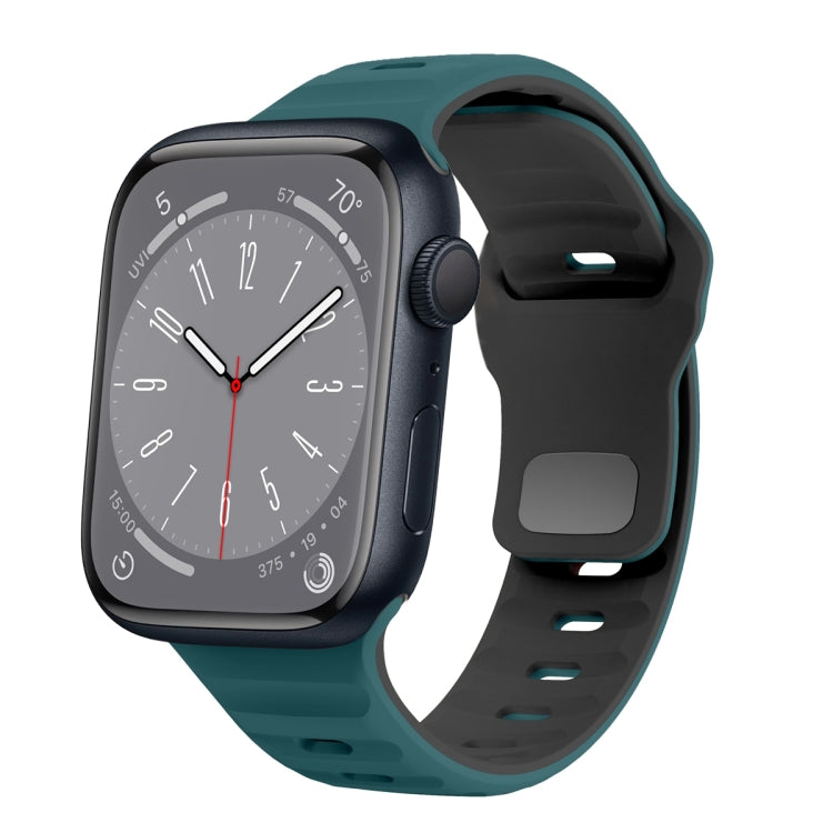 Bracelet de montre en silicone à boucle inversée texture vague, pour Apple Watch Series 8 41mm, pour Apple Watch Series 8 45mm, pour Apple Watch SE 2022 40mm, pour Apple Watch SE 2022 44mm