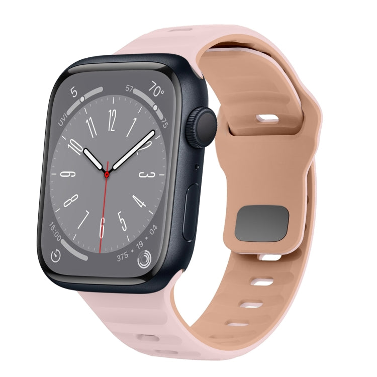 Bracelet de montre en silicone à boucle inversée texture vague, pour Apple Watch Series 8 41mm, pour Apple Watch Series 8 45mm, pour Apple Watch SE 2022 40mm, pour Apple Watch SE 2022 44mm