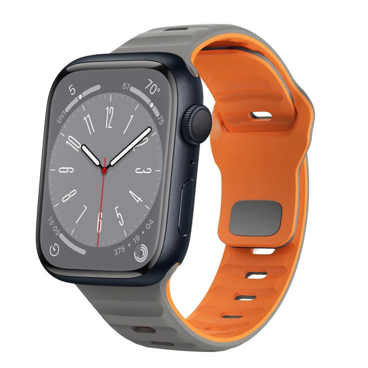 Bracelet de montre en silicone à boucle inversée texture vague, pour Apple Watch Series 8 41mm, pour Apple Watch Series 8 45mm, pour Apple Watch SE 2022 40mm, pour Apple Watch SE 2022 44mm