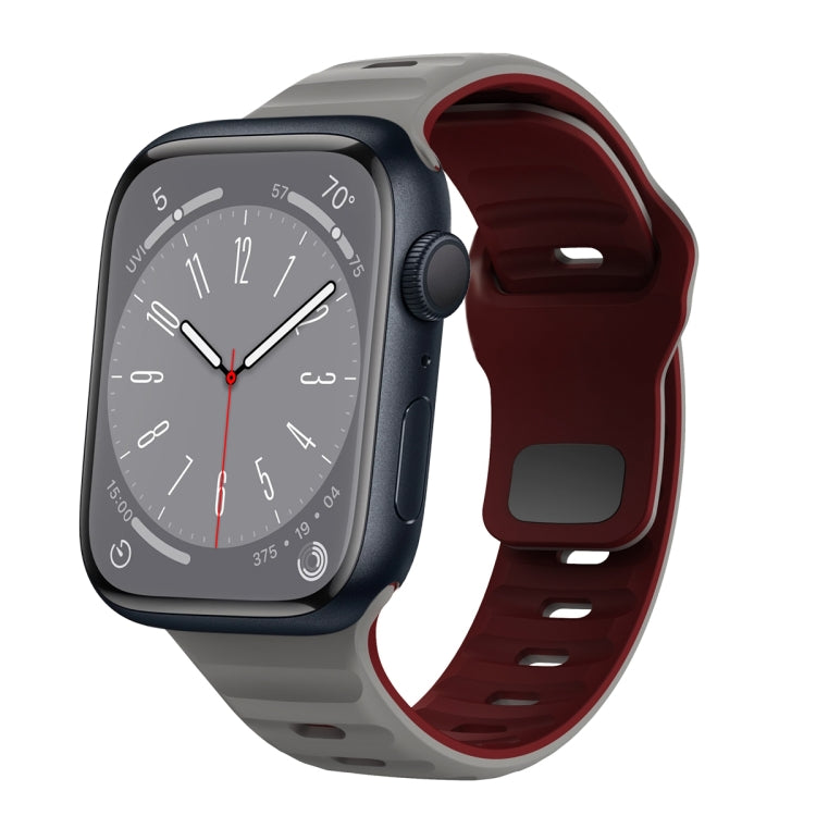 Bracelet de montre en silicone à boucle inversée texture vague, pour Apple Watch Series 8 41mm, pour Apple Watch Series 8 45mm, pour Apple Watch SE 2022 40mm, pour Apple Watch SE 2022 44mm