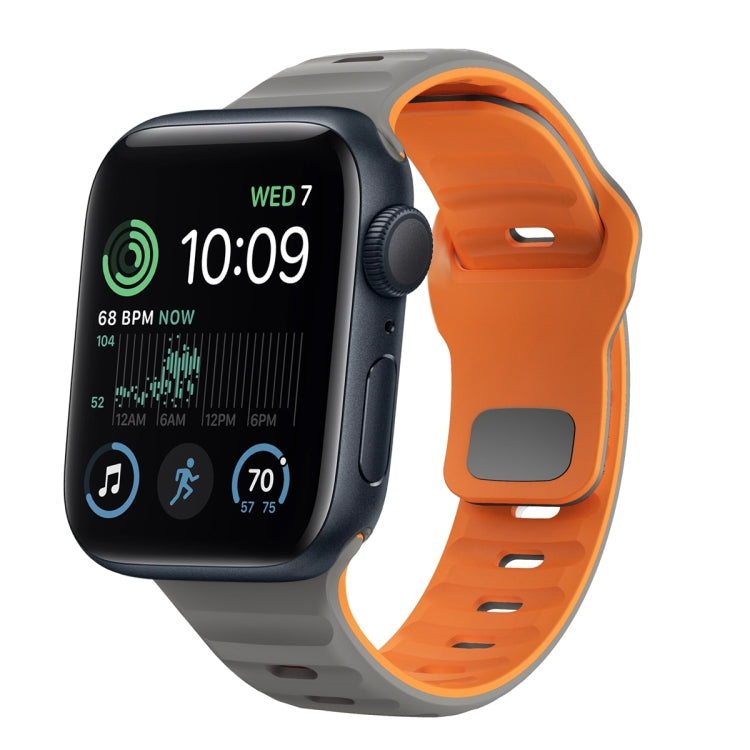 Bracelet de montre en silicone à boucle inversée texture vague, pour Apple Watch Series 8 41mm, pour Apple Watch Series 8 45mm, pour Apple Watch SE 2022 40mm, pour Apple Watch SE 2022 44mm