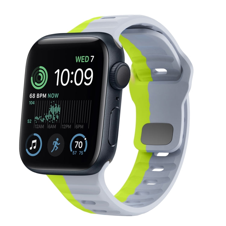 Bracelet de montre en silicone à boucle inversée texture vague, pour Apple Watch Series 8 41mm, pour Apple Watch Series 8 45mm, pour Apple Watch SE 2022 40mm, pour Apple Watch SE 2022 44mm