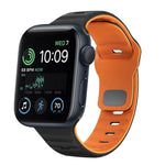 Bracelet de montre en silicone à boucle inversée texture vague, pour Apple Watch Series 8 41mm, pour Apple Watch Series 8 45mm, pour Apple Watch SE 2022 40mm, pour Apple Watch SE 2022 44mm