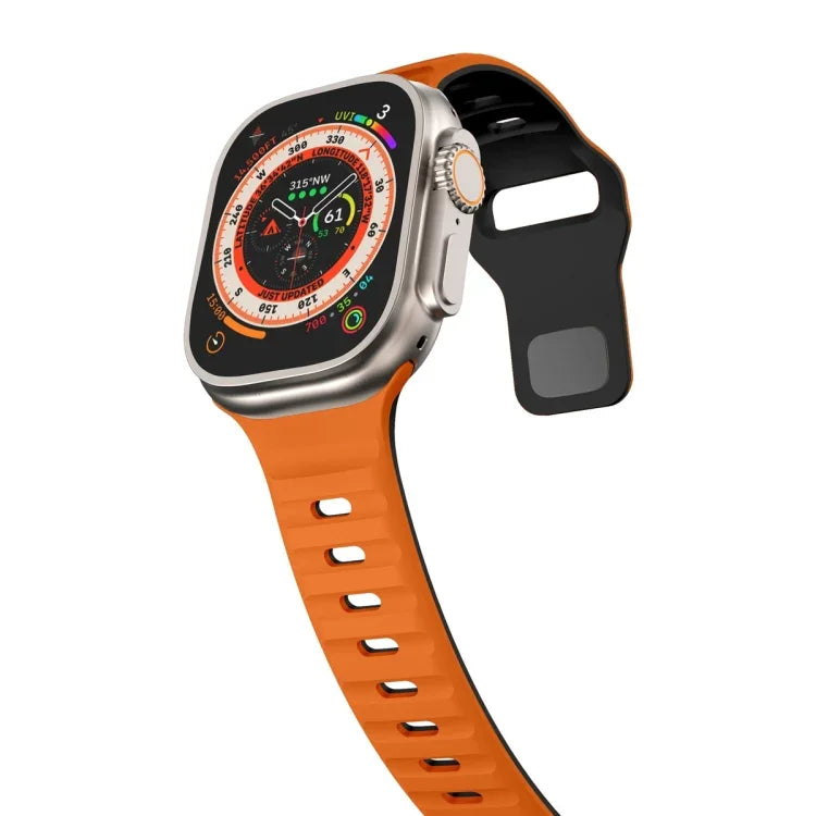 Bracelet de montre en silicone à boucle inversée et texture ondulée