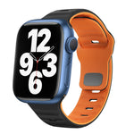 Bracelet de montre en silicone à boucle inversée texture vague, pour Apple Watch Series 7 41mm, pour Apple Watch Series 7 45mm, pour Apple Watch SE 40mm, pour Apple Watch SE 44mm