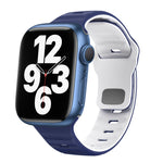 Bracelet de montre en silicone à boucle inversée texture vague, pour Apple Watch Series 7 41mm, pour Apple Watch Series 7 45mm, pour Apple Watch SE 40mm, pour Apple Watch SE 44mm