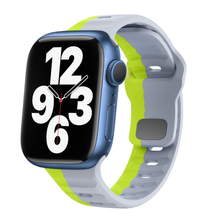 Bracelet de montre en silicone à boucle inversée texture vague, pour Apple Watch Series 7 41mm, pour Apple Watch Series 7 45mm, pour Apple Watch SE 40mm, pour Apple Watch SE 44mm