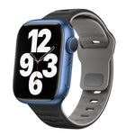 Bracelet de montre en silicone à boucle inversée texture vague, pour Apple Watch Series 7 41mm, pour Apple Watch Series 7 45mm, pour Apple Watch SE 40mm, pour Apple Watch SE 44mm