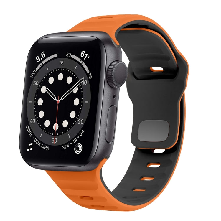 Bracelet de montre en silicone à boucle inversée texture vague, pour Apple Watch Series 6 40mm, pour Apple Watch Series 6 44mm, pour Apple Watch Series 5 44mm, pour Apple Watch Series 5 40mm