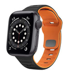 Bracelet de montre en silicone à boucle inversée texture vague, pour Apple Watch Series 6 40mm, pour Apple Watch Series 6 44mm, pour Apple Watch Series 5 44mm, pour Apple Watch Series 5 40mm
