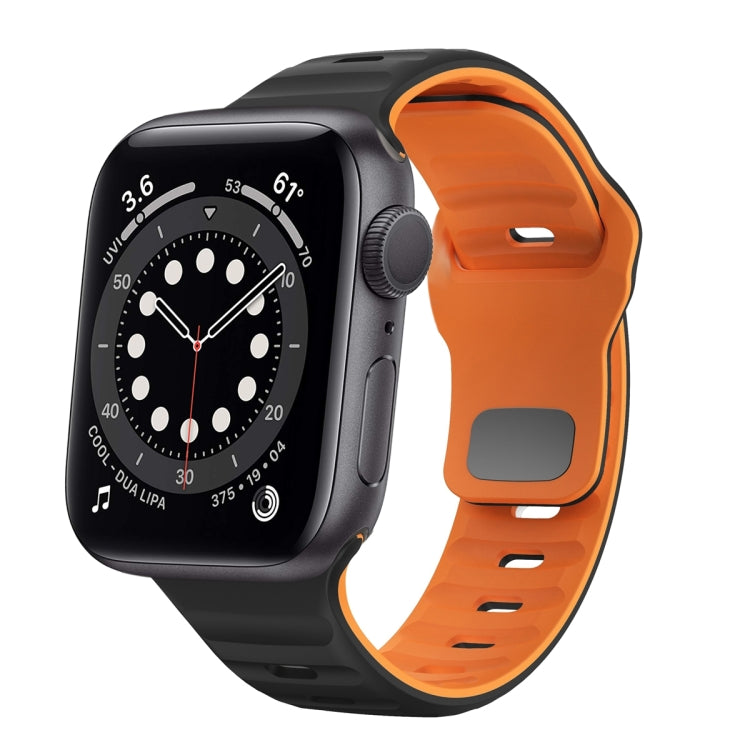 Bracelet de montre en silicone à boucle inversée texture vague, pour Apple Watch Series 6 40mm, pour Apple Watch Series 6 44mm, pour Apple Watch Series 5 44mm, pour Apple Watch Series 5 40mm