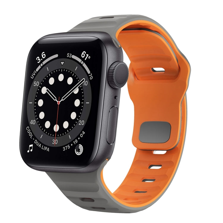 Bracelet de montre en silicone à boucle inversée texture vague, pour Apple Watch Series 6 40mm, pour Apple Watch Series 6 44mm, pour Apple Watch Series 5 44mm, pour Apple Watch Series 5 40mm