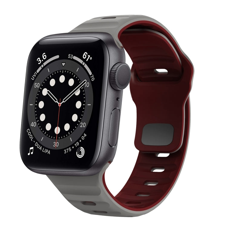 Bracelet de montre en silicone à boucle inversée texture vague, pour Apple Watch Series 6 40mm, pour Apple Watch Series 6 44mm, pour Apple Watch Series 5 44mm, pour Apple Watch Series 5 40mm