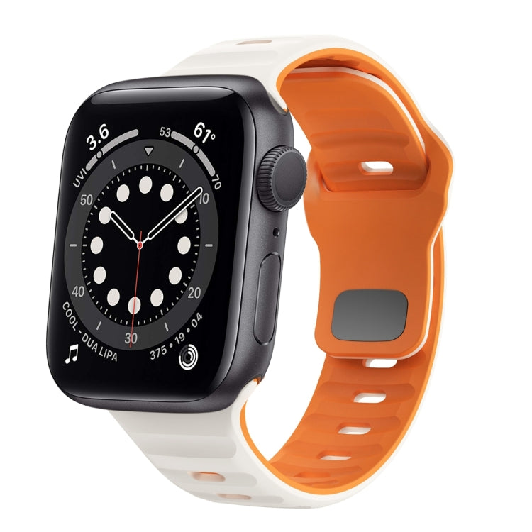 Bracelet de montre en silicone à boucle inversée texture vague, pour Apple Watch Series 6 40mm, pour Apple Watch Series 6 44mm, pour Apple Watch Series 5 44mm, pour Apple Watch Series 5 40mm