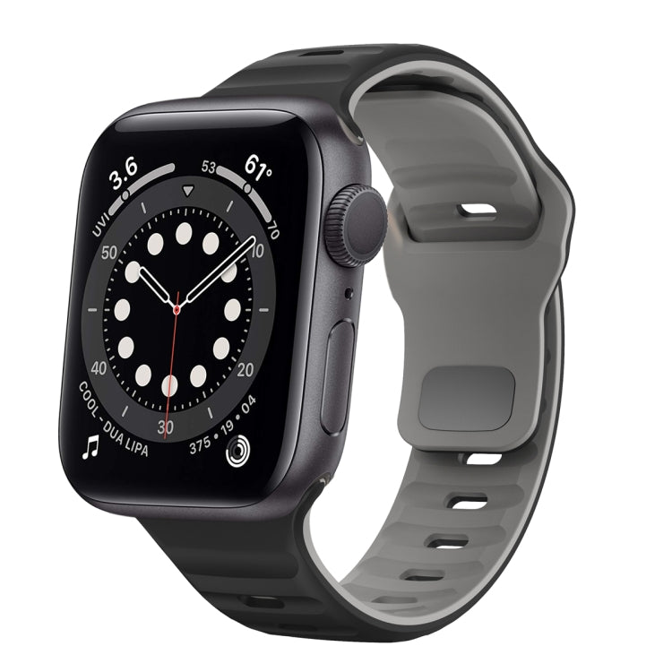 Bracelet de montre en silicone à boucle inversée texture vague, pour Apple Watch Series 6 40mm, pour Apple Watch Series 6 44mm, pour Apple Watch Series 5 44mm, pour Apple Watch Series 5 40mm
