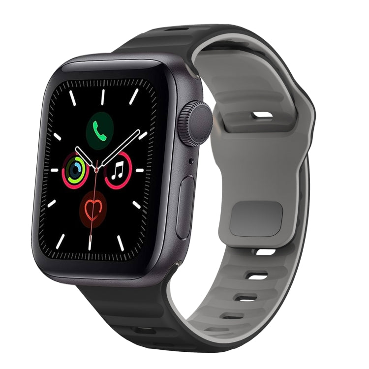 Bracelet de montre en silicone à boucle inversée texture vague, pour Apple Watch Series 6 40mm, pour Apple Watch Series 6 44mm, pour Apple Watch Series 5 44mm, pour Apple Watch Series 5 40mm