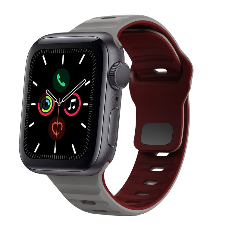 Bracelet de montre en silicone à boucle inversée texture vague, pour Apple Watch Series 6 40mm, pour Apple Watch Series 6 44mm, pour Apple Watch Series 5 44mm, pour Apple Watch Series 5 40mm
