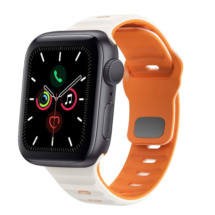 Bracelet de montre en silicone à boucle inversée texture vague, pour Apple Watch Series 6 40mm, pour Apple Watch Series 6 44mm, pour Apple Watch Series 5 44mm, pour Apple Watch Series 5 40mm