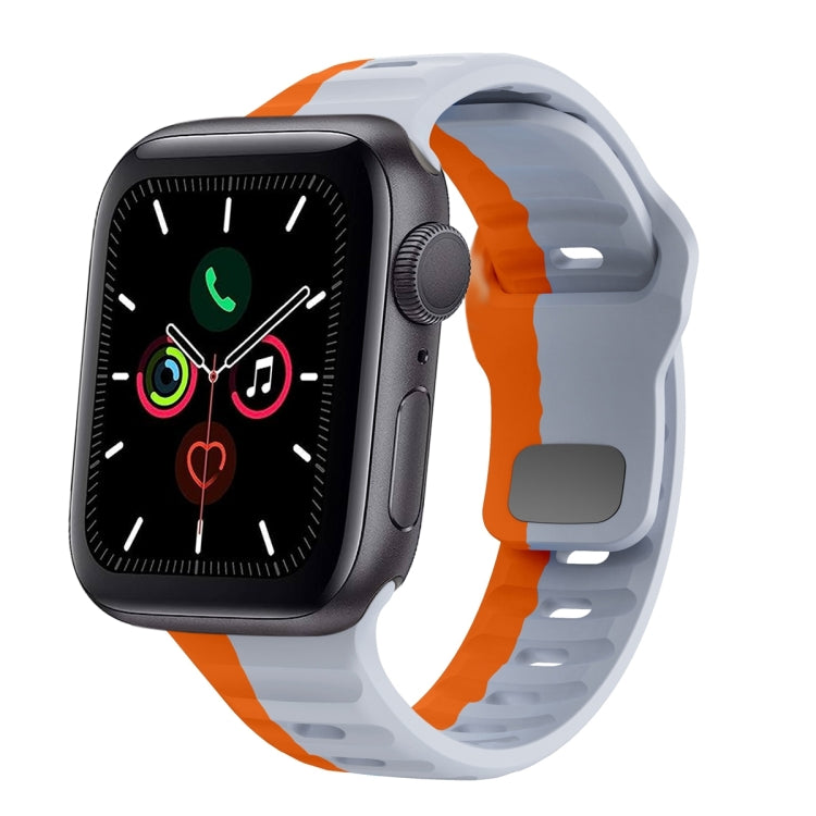 Bracelet de montre en silicone à boucle inversée texture vague, pour Apple Watch Series 6 40mm, pour Apple Watch Series 6 44mm, pour Apple Watch Series 5 44mm, pour Apple Watch Series 5 40mm